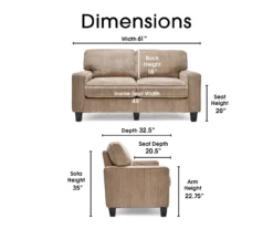 Palisades Beige Loveseat 21 Palisades Beige Loveseat -Northlight Outlet Home Store 810659206 A0 5
