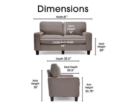 Palisades Glacial Gray Loveseat -Northlight Outlet Home Store 810659224 A0 5