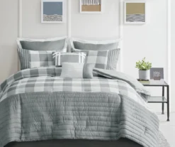 Kingston Gray & White Buffalo Check Comforter Set