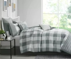 Kingston Gray & White Buffalo Check Comforter Set -Northlight Outlet Home Store 810679989 810679990 810679991 A1 3