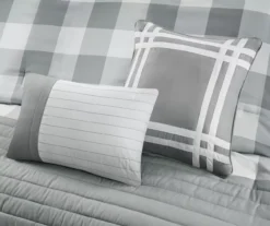 Kingston Gray & White Buffalo Check Comforter Set -Northlight Outlet Home Store 810679989 810679990 810679991 A8 12