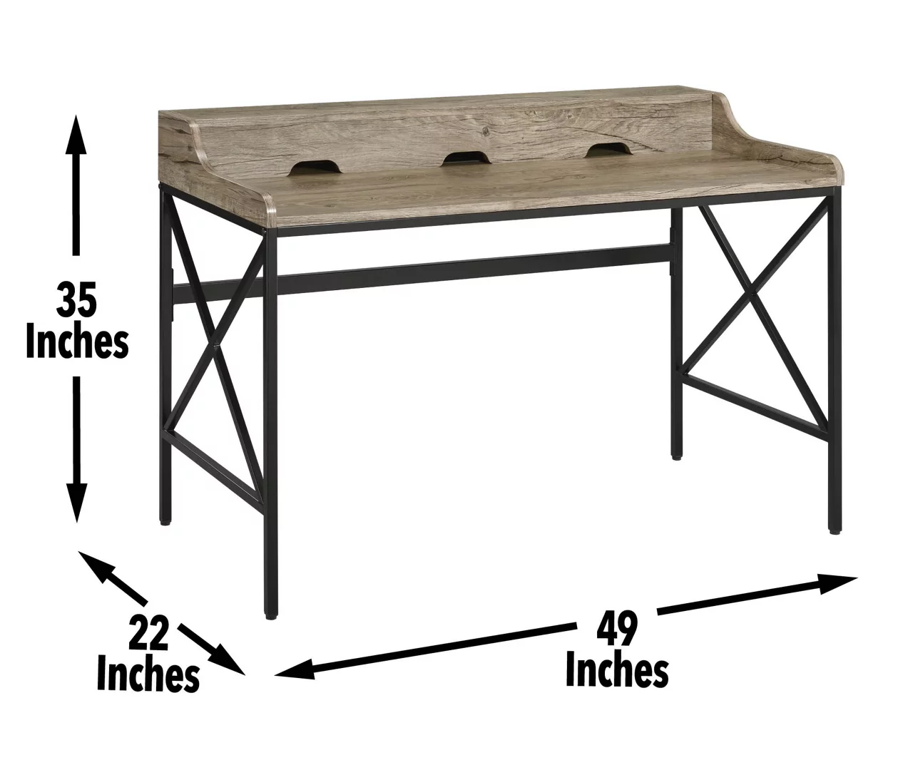 Corday Gray Wood Writing Desk With USB Charing 7 Corday Gray Wood Writing Desk With USB Charing - Image 7