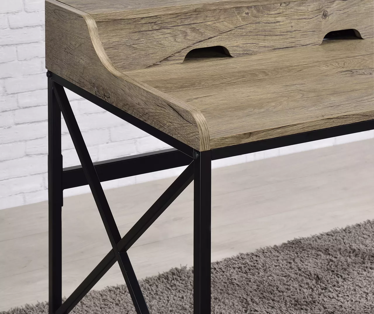 Corday Gray Wood Writing Desk With USB Charing 4 Corday Gray Wood Writing Desk With USB Charing - Image 4