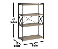 Corday Gray Wood 4-Shelf Open Bookcase 9 Corday Gray Wood 4-Shelf Open Bookcase -Northlight Outlet Home Store 810680821 A7