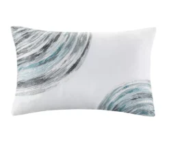 Seth Aqua & Gray Paint Stroke Queen 8-Piece Quilted Coverlet Set -Northlight Outlet Home Store 810681290 810681289 810681288 810681287 810681286 A8 3