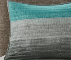 Seth Aqua & Gray Paint Stroke Queen 8-Piece Quilted Coverlet Set -Northlight Outlet Home Store 810681290 810681289 810681288 810681287 810681286 A8 7