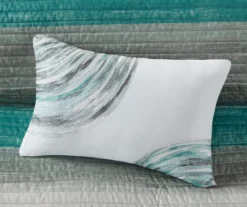 Seth Aqua & Gray Paint Stroke Queen 8-Piece Quilted Coverlet Set -Northlight Outlet Home Store 810681290 810681289 810681288 810681287 810681286 A8 8