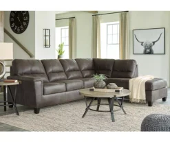 Signature Design By Ashley Navi Smoke Faux Leather Sectional With Right-Facing Chaise -Northlight Outlet Home Store combo760011 3