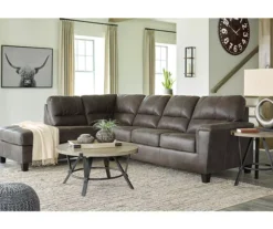 Signature Design By Ashley Navi Smoke Faux Leather Sleeper Sectional With Left-Facing Chaise -Northlight Outlet Home Store combo760012 3